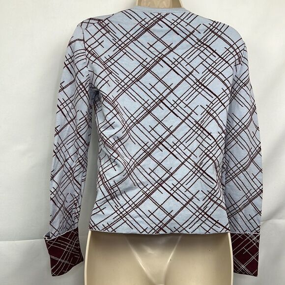 equipment Sadonne blue/maroon silk blend geometric sweater crewneck EUC size XS - Picture 9 of 16